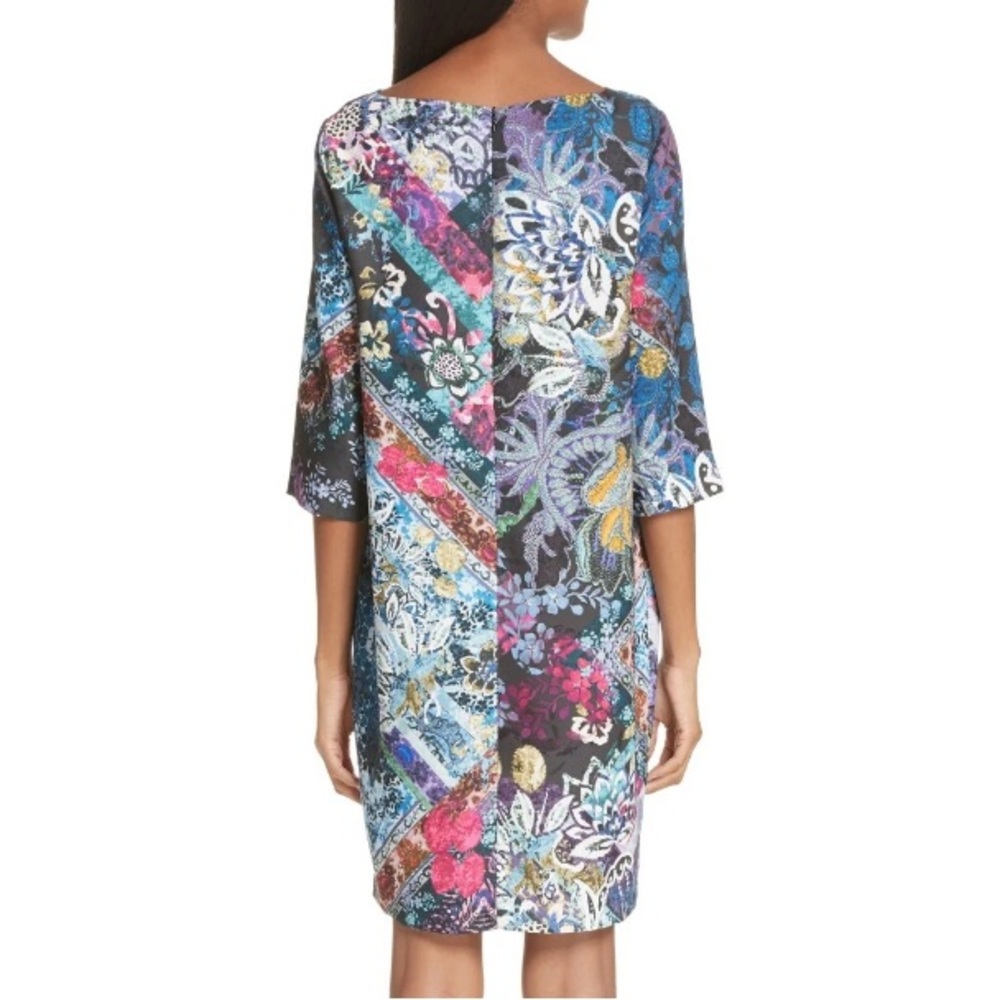 Fuzzi Floral Multicolor Patchwork Print Shift Tun… - image 2